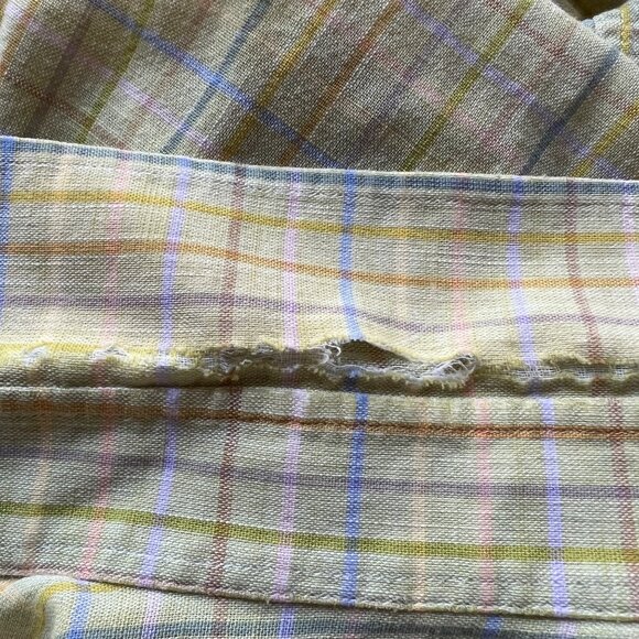 Paul Stuart Size L Yellow Green Plaid 100% Cotton Long Sleeve Button-Down Shirt - Picture 7 of 16